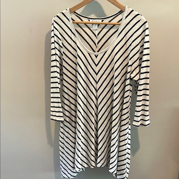 Motherhood Maternity XL Scoopneck Striped Tunic Sweater Top - Picture 1 of 6